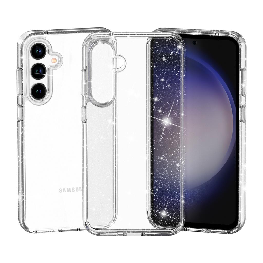 New Samsung S23FE Terminator Transparent Phone Case Suitable for S23fe Terminator Glitter Silicone Anti-Drop Set