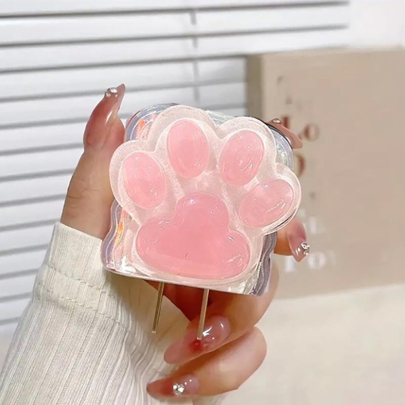 Cartoon Cute Cat Claw Transparent Silicone Charger Case For Iphone 15 18W-20W Fast Charge Protection Cover Charger Sleeve