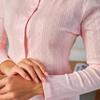 European Fashion Long Sleeve Jacquard Pajama Set with Hollow Design - Sexy Slim Fit Long Pants Home Wear