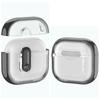 For AirPods 4 with ANC Case Clear Electroplated TPU PC Earbuds Cover with Lock Clasp / Carabiner
