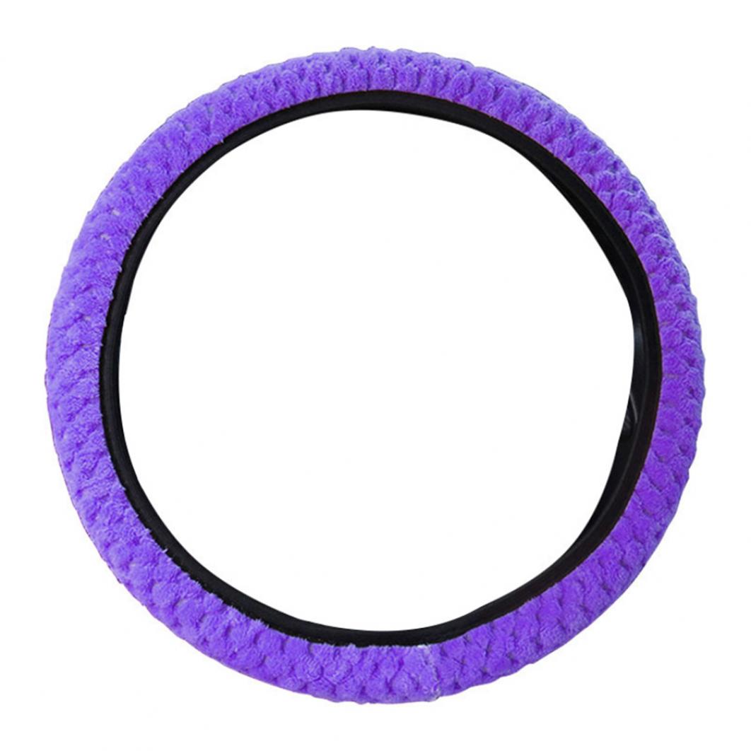 

Универсальный зимний противоскользящий мягкий плюшевый защитный чехол на руль автомобиля фиолетовый