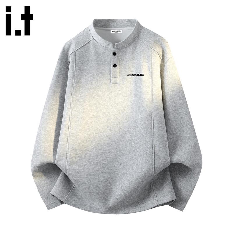 :CHOCOOLATEit Men s Heavy Henry Collar Deconstructed Sweatshirt 3XL