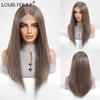 LOUIS FERRE 13x6 Lace Front Wigs Long Straight Hair Black Brown Wigs Daily Use Party Wig for White Women Synthetic Heat Resistant