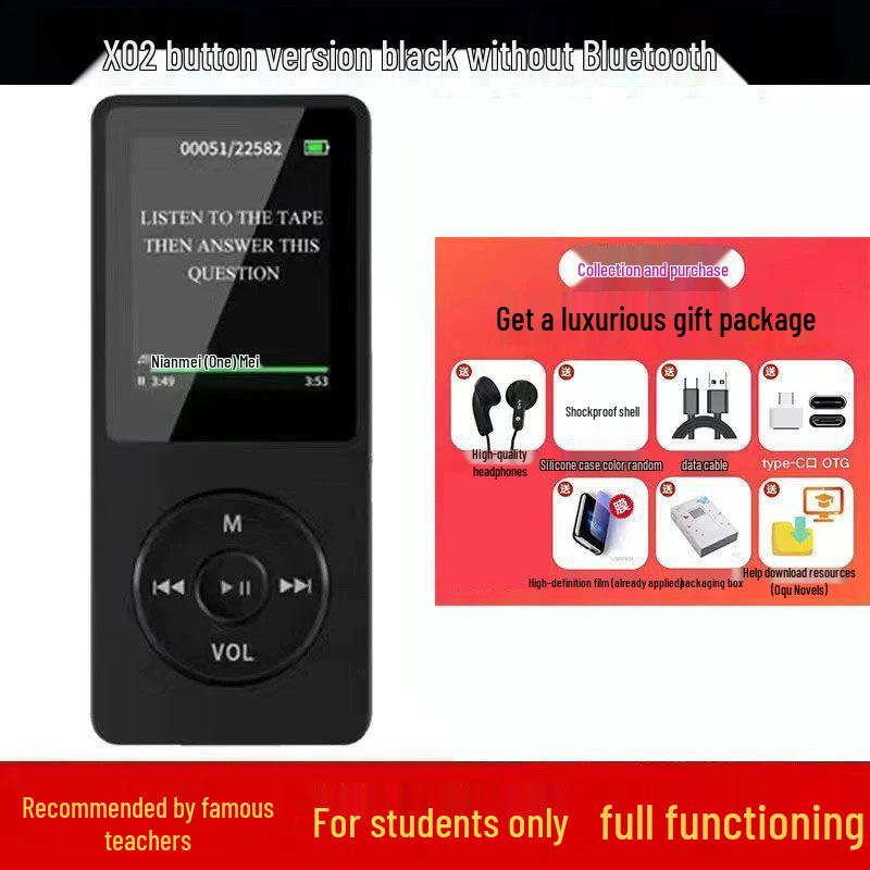 Öğrenciler için Dahili Hafızalı Taşınabilir MP3/MP4/MP5 Müzik ve E-Kitap Oynatıcı, Kompakt Tasarım, P4P3 Dinleme Cihazı.