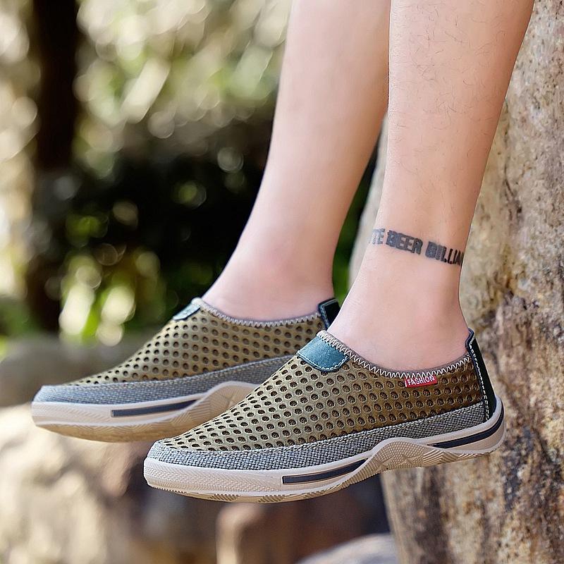 2025 summer new fashion trend breathable mesh men's shoes youth outdoor leisure hiking shoes