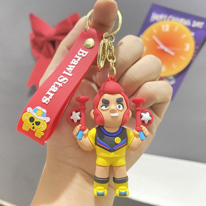Cartoon Character Keychain with Silicone Strap and Metal Ring Durable Key Holder for Car Keys Bag Accessories Gift