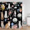 Cartoon Tiere Kinder Duschvorhänge Niedliche Kaninchen Hirsche Katzen Hunde Badezimmer Dekor Kinder Polyester Duschvorhang Mit Haken