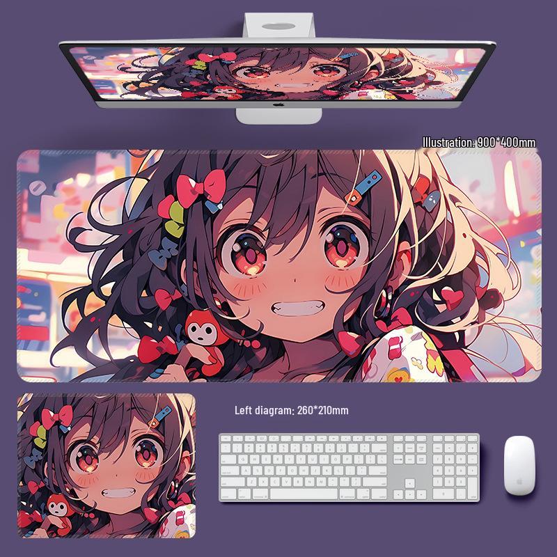Extra Large Non-Slip Anime Girl Mouse Pad for Gaming and Esports