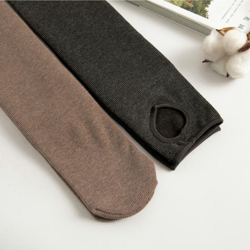 Winter Fleece Thickened Leggings Women's High Waist Slimming Vertical Striped Pantyhose Autumn and Winter Warm Wool Base Stockings