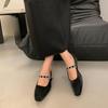 Fairy Rhinestone Buckle with Low Heel Temperament Single Shoes 2025 Spring and Autumn French New Small Square Head Evening Shoes