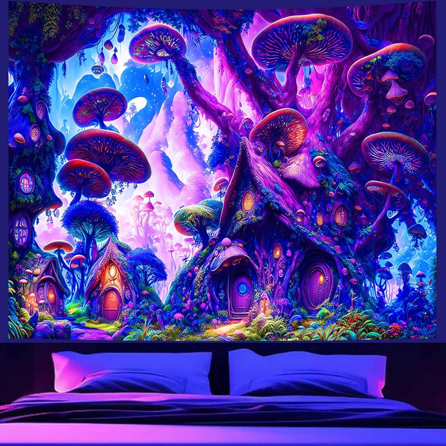 Tapestry dark nocturnal fungus that responds to ultraviolet light 75x100