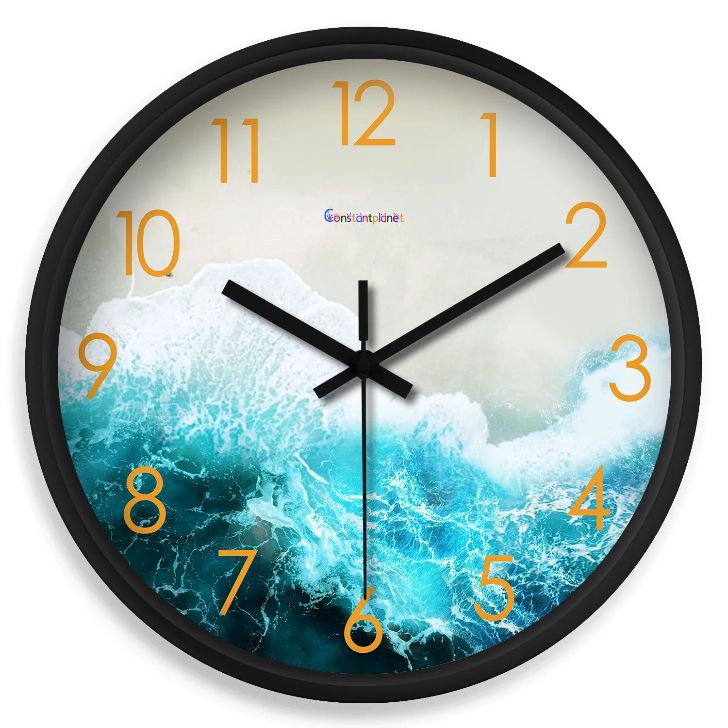

8inch Modern Plastic Glass Wall Clock Living Room Bedroom Kitchen Home Decoration Wall Clock Silent Quartz Clock Holiday Gift 8 Inch