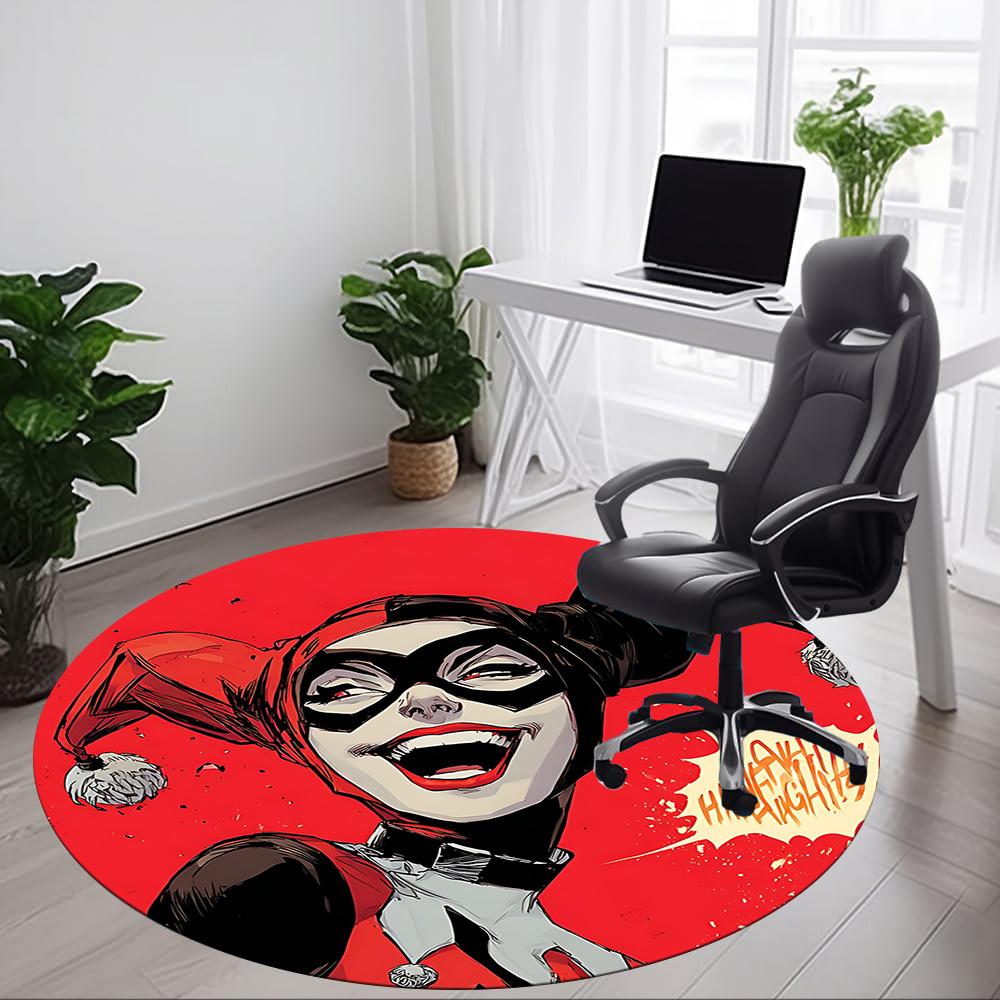 1pc Harley Quinn Joker Office Round Area Rug, Under Office Chairs Bedroom Living Room Home Decor, Room Deco, Available in Various Sizes