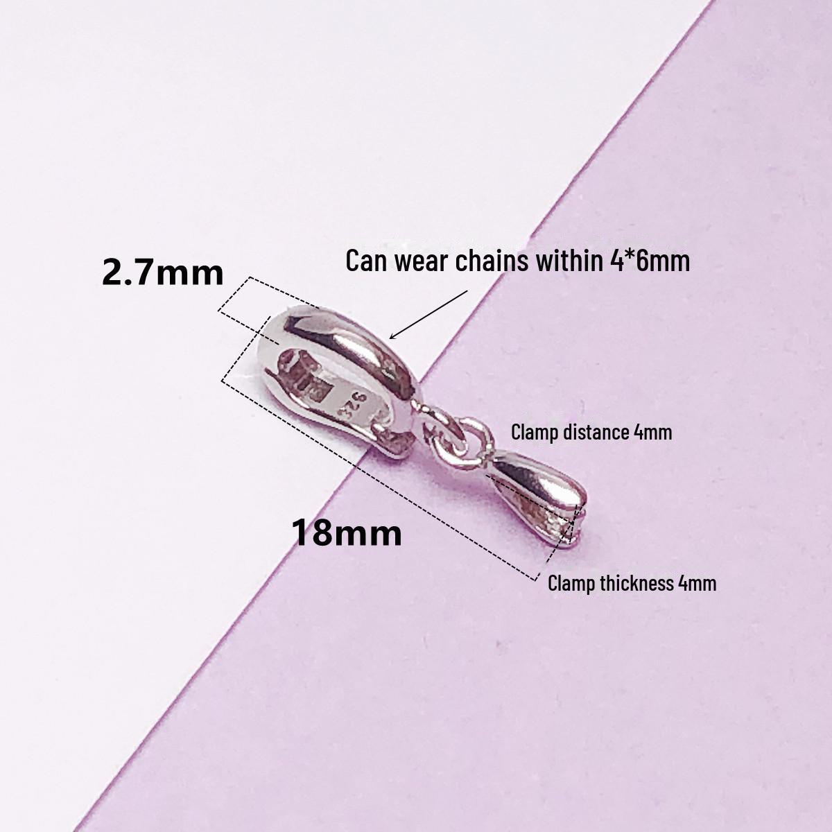 

Серебряная застежка-клипса двойная из стерлингового серебра 925 пробы для подвески и нефритовых аксессуаров