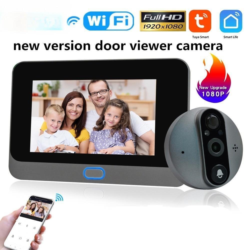 

Умный WiFi Электрический Дверной Звонок с Глазком для Дома 4,3-дюймовый ЖК-экран Ночное Видение Дверной Глазок Камера HD 1080P Монитор Двери no memory card