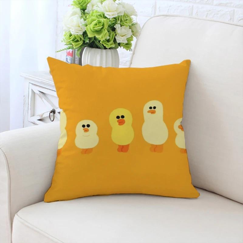 Cute Little Yellow Duck Pattern Pillowcase Car Ornaments Office Living Room Sofa Home Pillowcase