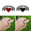For Vampire Bat Heart Wing Ring Black Red Color Alloy Gothic Punk Ring Female