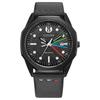 100m Waterproof, Solar Quartz, Leather Strap, , Men's Watch, Black Dial BM7498-00W