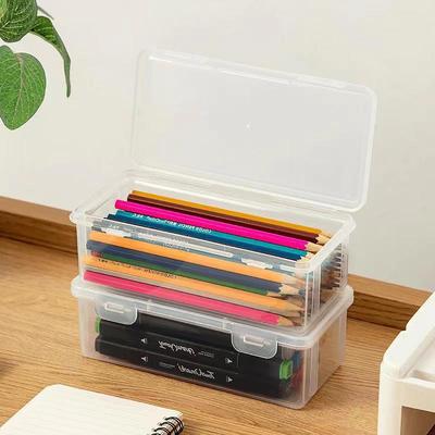 Large Capacity Transparent Pencil Storage & Stationery Box for Kids - Crayons, Drawing, Sketching Supplies
