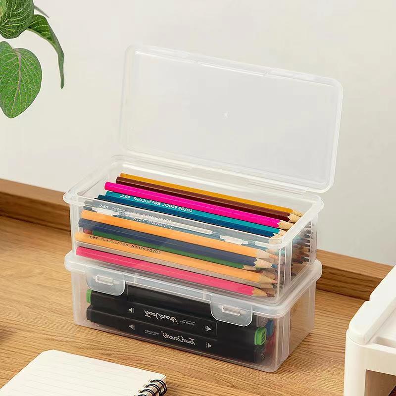 

Large Capacity Transparent Pencil Storage & Stationery Box for Kids - Crayons, Drawing, Sketching Supplies