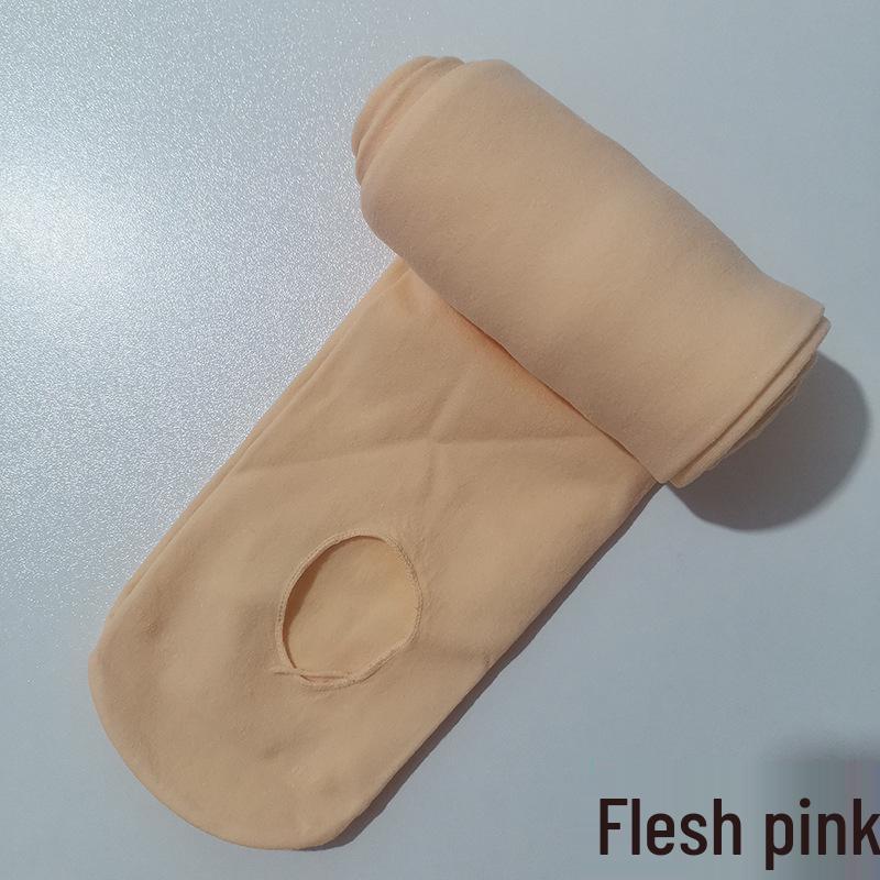 

Детские сезонные 80D белые бархатные колготки с вырезами для танцев XXL with Gusset (145-170 cm) телесный/розовый