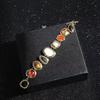 1 Stück Persönlichkeit Punk Metall Vergoldet Unregelmäßige Halskette Schmuck Boho Ethnischer Stil Vintage Harzstein Armbänder Für Frauen