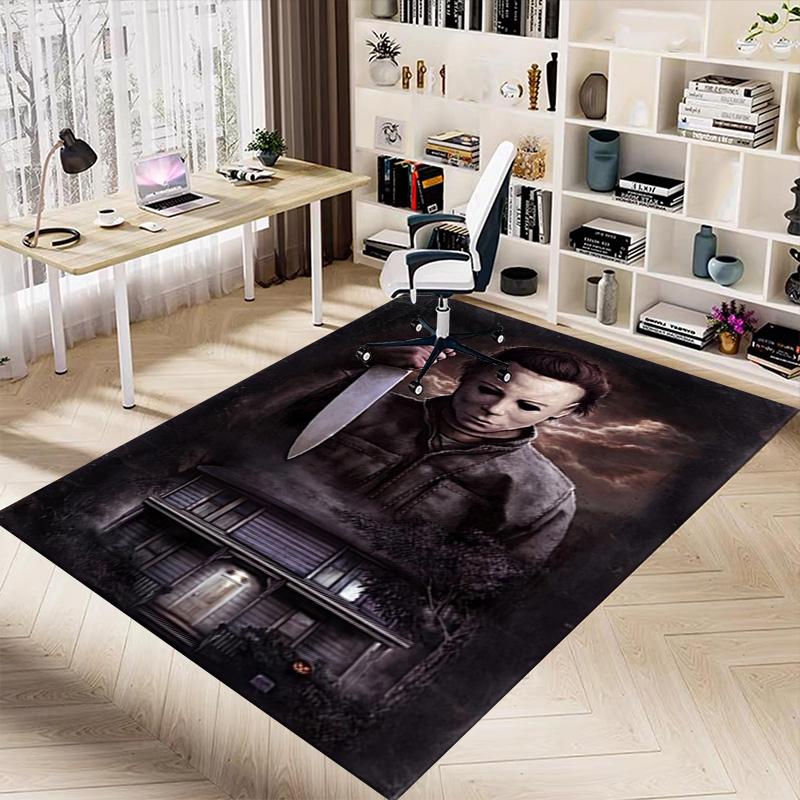 Halloween Horror Icon Carpet For Playroom Bedroom Living Room Sofa Home Decorkids Game Area Rug Nonslip Floor Mat