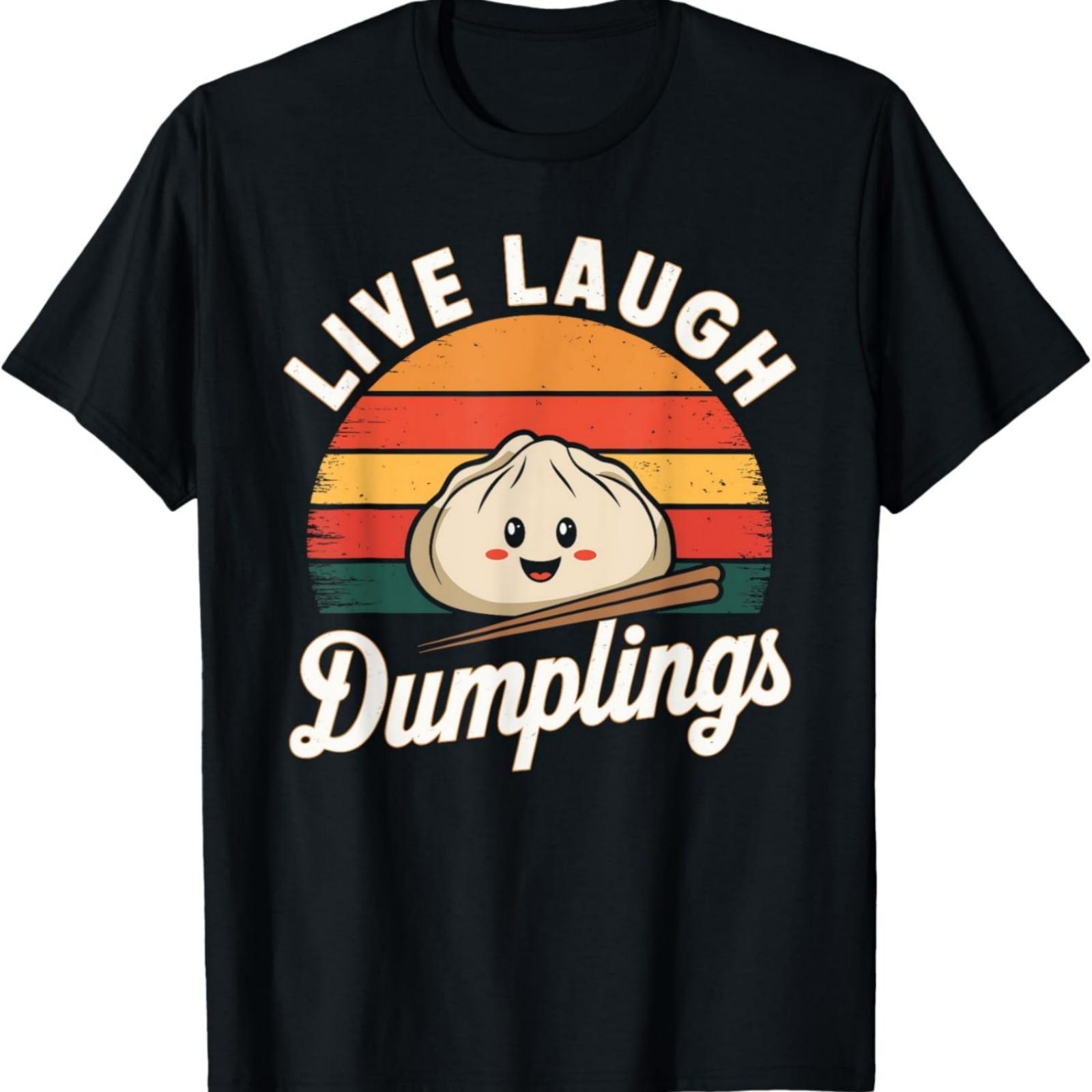 Живи Смейся Пельмени Ретро Димсам Азиатская Еда Пельмени Футболка XXXXXL разноцветный