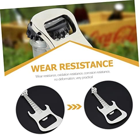 Cabilock 3-in-1 Bottle Opener Set, Guitar Shape Can Opener, Alloy Beer Bottle Opener Gadget, Silver 2-Pack * 3 Sets