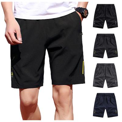 Shorts de ginástica masculinos, secagem rápida, leve, treinamento, corrida, jogger, bolsos com zíper
