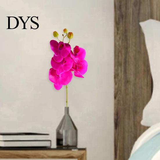 Fake Floral Decoration Artificial Moth Orchids with Stem Realistic 5 Head Phalaenopsis Flower Indoor Decor Flowers Home Office Table Centerpiece Faux