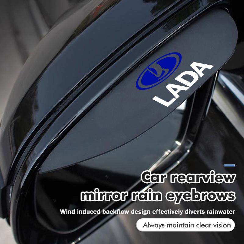 For Lada 2pcs Car Side Rearview Mirror Rain Eyebrow Sun Visor Protector Niva Vesta 4X4 Largus Priora Granta Samara Kalina WW18