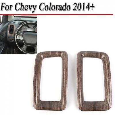 Wood Grain Console Side Air Condition Vent Outlet Cover For Chevy Colorado 2014+