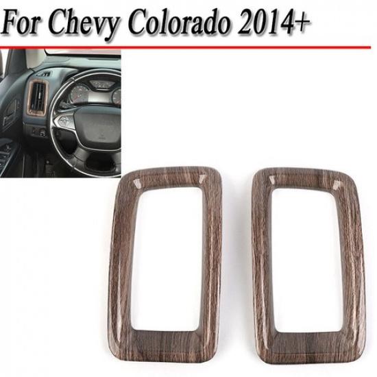 Wood Grain Console Side Air Condition Vent Outlet Cover For Chevy Colorado 2014+
