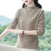 German Velvet Half-Turtle Collar Bottoming Shirt for Women Autumn Winter Western Style Warm Inner Outerwear Long Sleeve T-Shirt