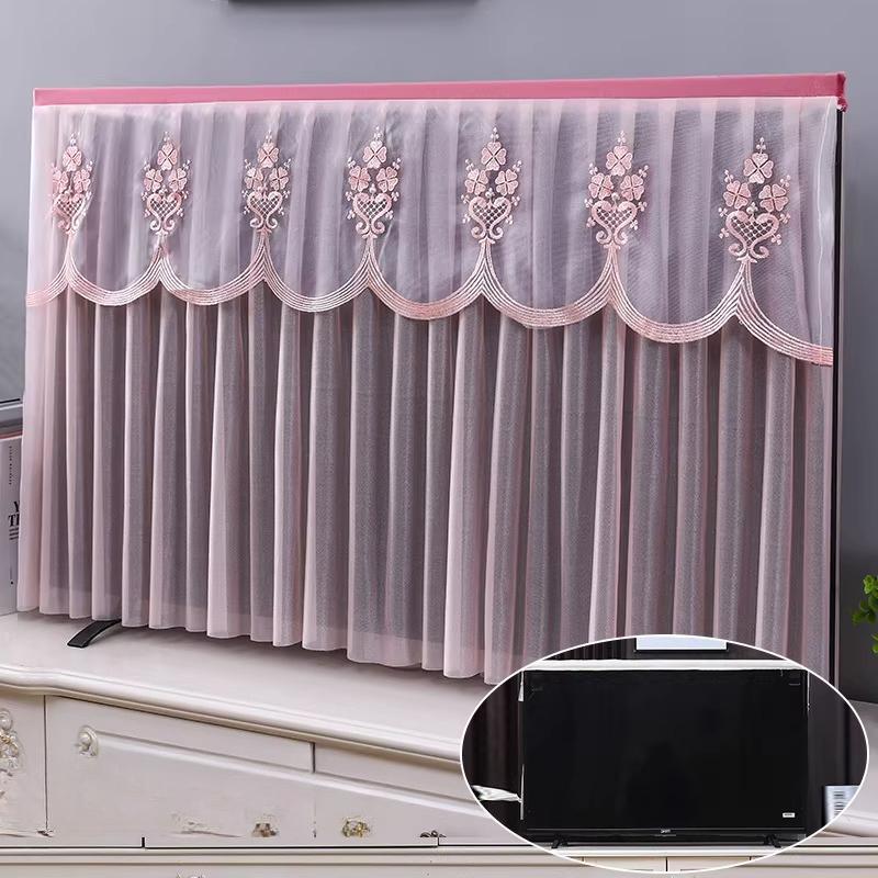 1pcs European Style Lace TV Cover Brand Universal Liquid Crystal TV Cover Cloth Anti Dust and Sun Protection Home Decoration Fabric Easy To Clean
