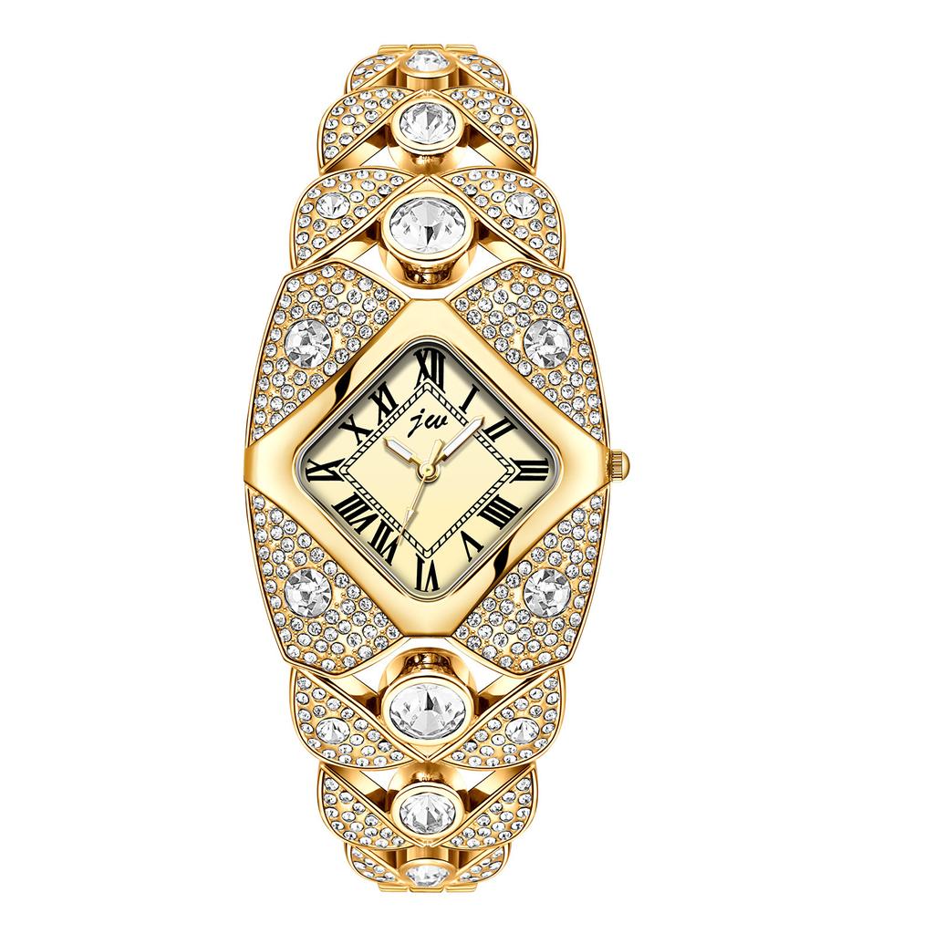 Light luxury full diamond high-end bracelet women's watch niche high-end retro bracelet quartz watch