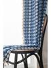 Yimanqiyun Blue French Grid Jacquard Semi-Blackout Bay Window Curtains