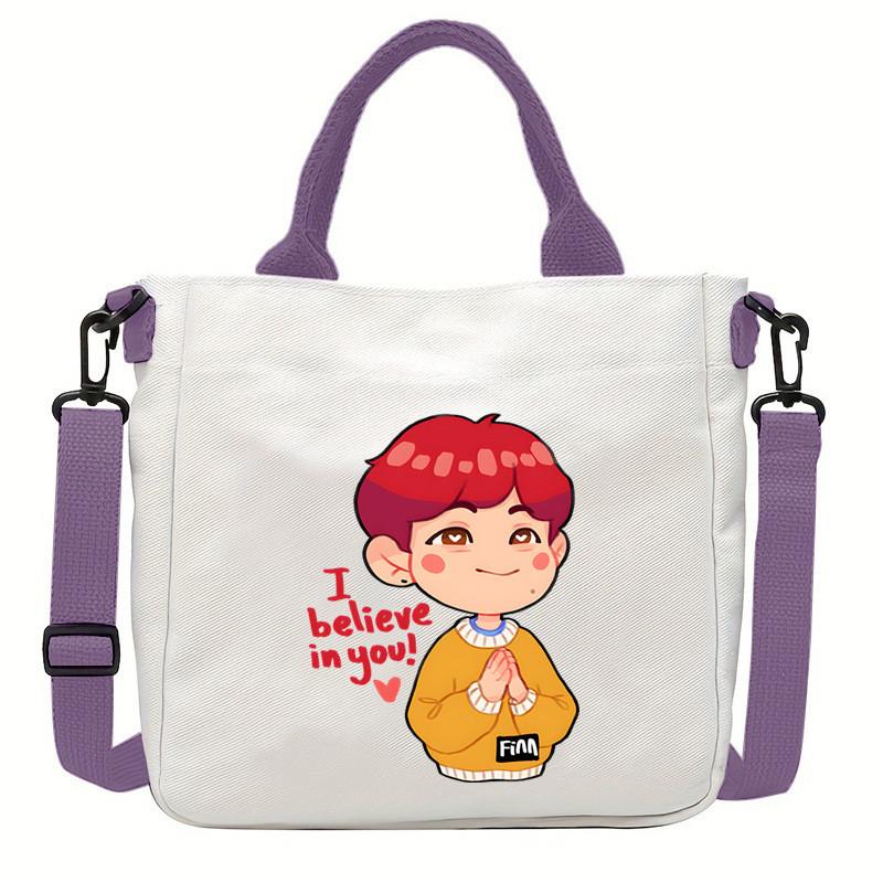 Multi-color KPOP Stray Felix Printed Crossbody Bag Canvas Shoulder Bags