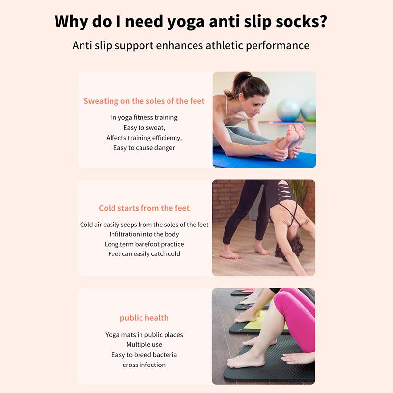 Acheter 1 Paire Chaussettes De Yoga Antidérapantes Avec Adhérence, Sans Orteils Antidérapantes Pilates, Barre, Ballet, Chaussettes Chaussures D' Entraînement Bikram Avec Adhérence