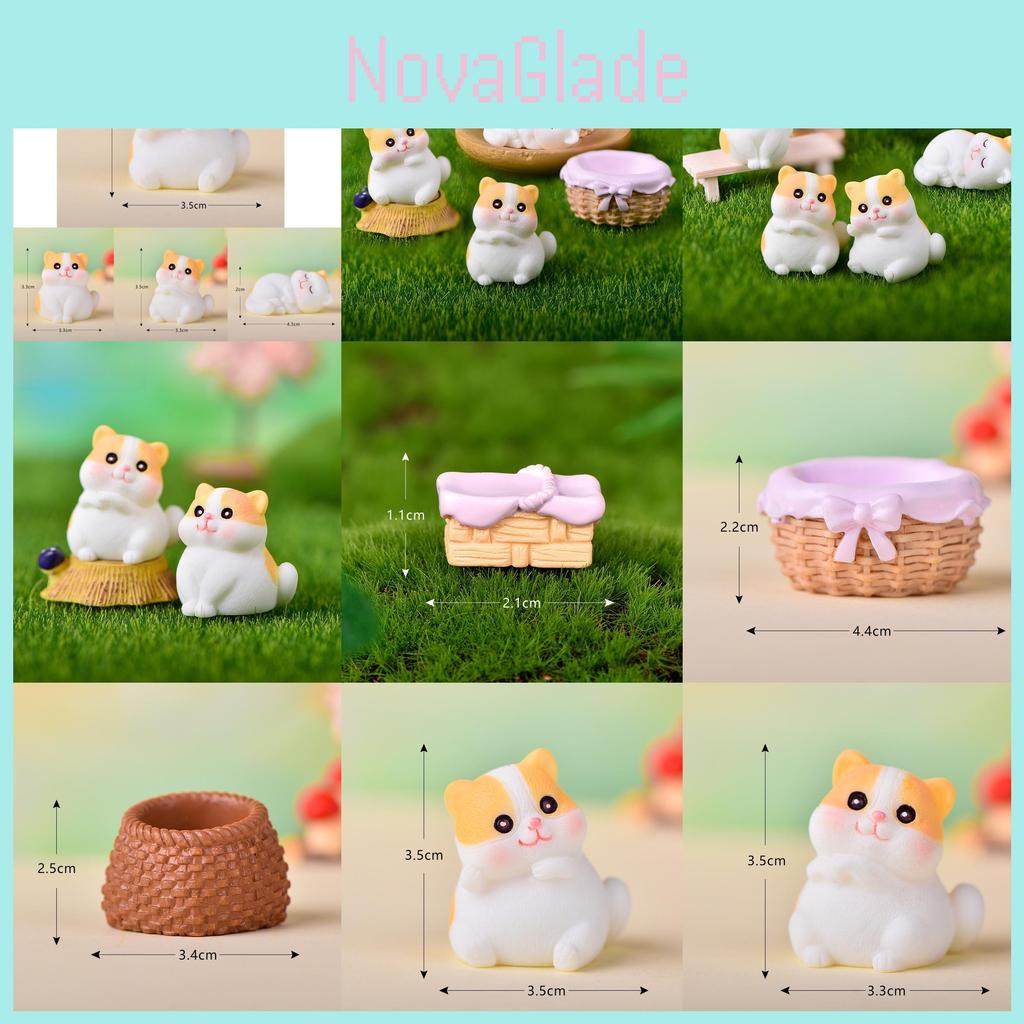 Adorable Orange Tabby Cat Resin Figurine For Diy Miniature Garden Decoration