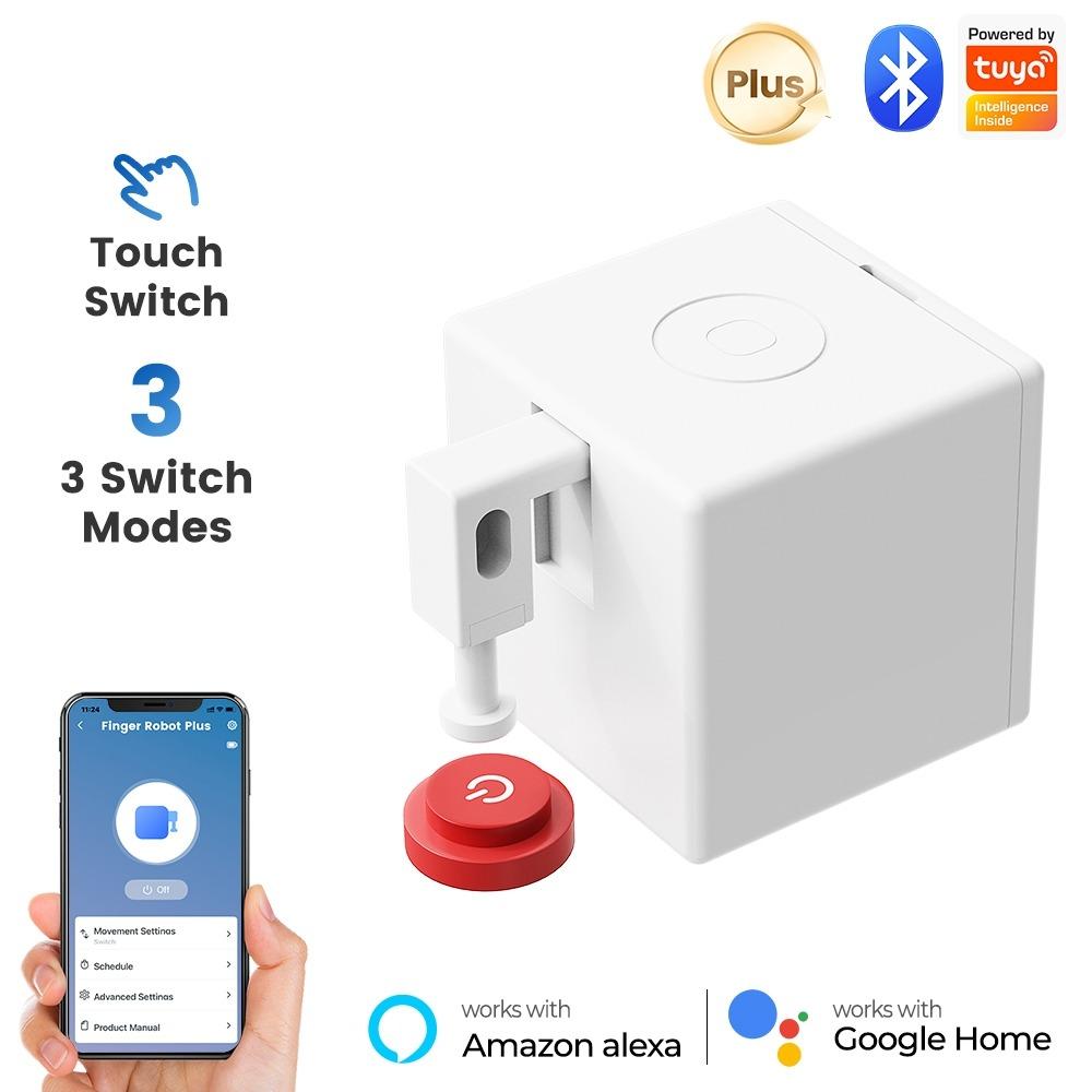 Tuya Умный дом Палец-робот 3-го поколения с Bluetooth, Управление приложением по Bluetooth, Таймер, Голосовое управление и Пульт управления большим пальцем белый