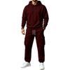 Winter Hooded Sweatshirt and Sweatpants Set for Men Women Casual Matching Outfit