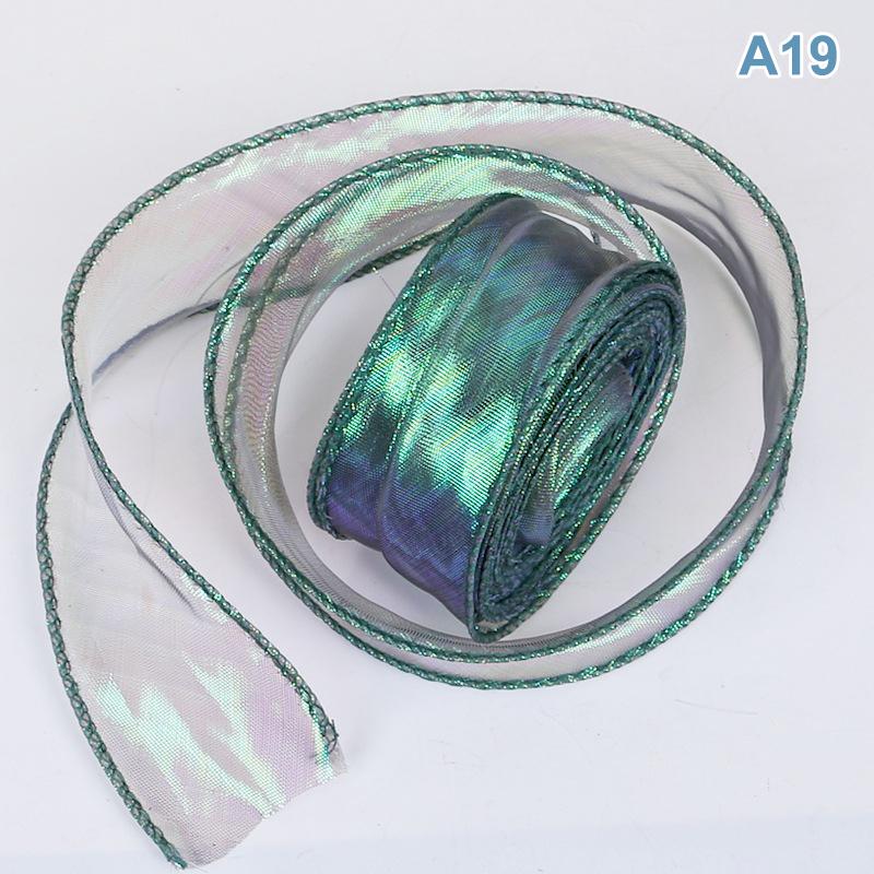 Fishtail Organza Ribbon 4Cm Reflective Iridescent Wavy Edge Ribbon For For Flower Bouquet Gifts Packaging Wedding Decorations