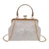 Borsa a conchiglia jacquard trendy 2026: Borsa a tracolla con catena versatile estiva e borsa da sera