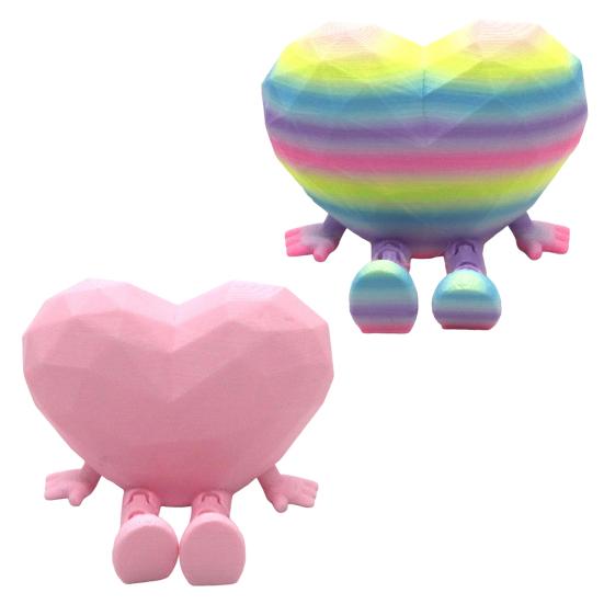 2ks Srdce Figurka na Stůl Sada Interaktivní Pohyblivé Nohy A Ruce Ozdoba Jedinečný Symbol Lásky Ozdoba Kancelář Domov Dekorace Dárek