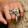 Luxury Fishing Reel Necklace Rotatable Exquisite Fishing Reel Ring Pendant High-end Men Neck Pendant Gift for Him