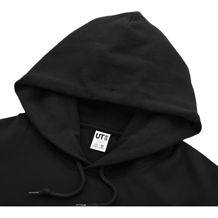 Uniqlo X Warner Bros Solid Color Fitted Hoodie Unisex hoodies Black 431824-09