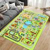 Colorful City Map Play Rug for Kids - Non-slip Rug Suitable for Living Room and Bedroom Sofas.