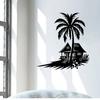 1pc Tropical Coconut Tree Hut Metal Wall Art Weatherproof Iron Patio Garden Decor Beach House Outdoor Sculpture Holiday Gift